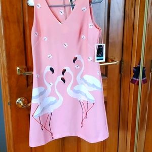 Julian Taylor Flamingo Zip back dress size 8 NWT